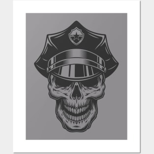 cop skull Posters and Art